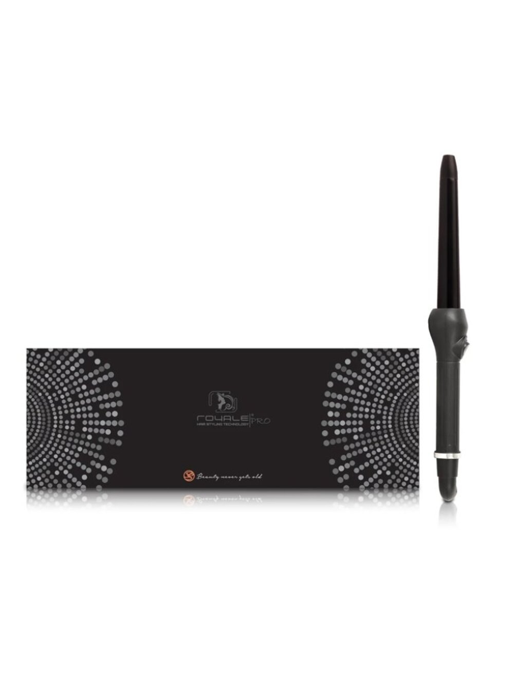 Royale Cool Tip Tourmaline Curling Wand 25/18 mm. FREE Travel Case and Comb